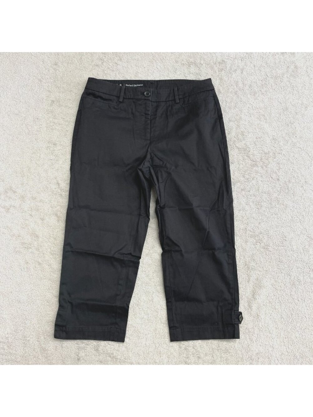 Talbots Perfect Skimmer Black Cropped Women's Pants Size 8 Cotton Blend P0043